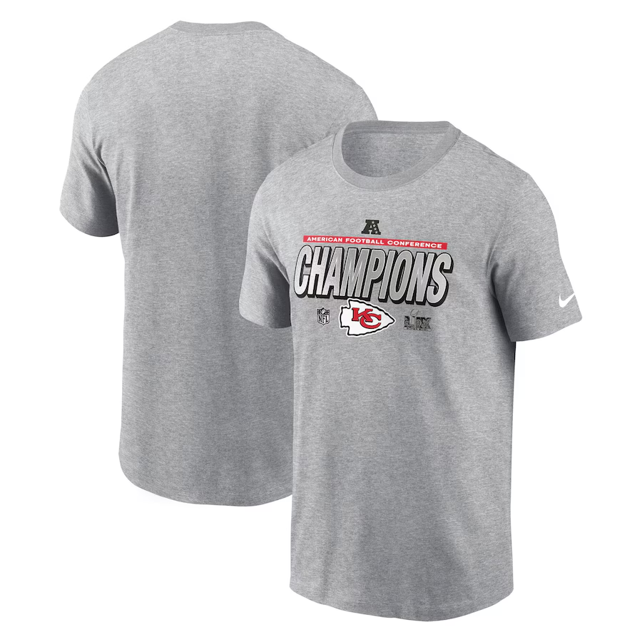 Men NFL Kansas City Chiefs grey T shirts style 3